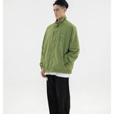 Unisex Jacket Simple Loose Retro Stand Collar Jacket Men's Coat